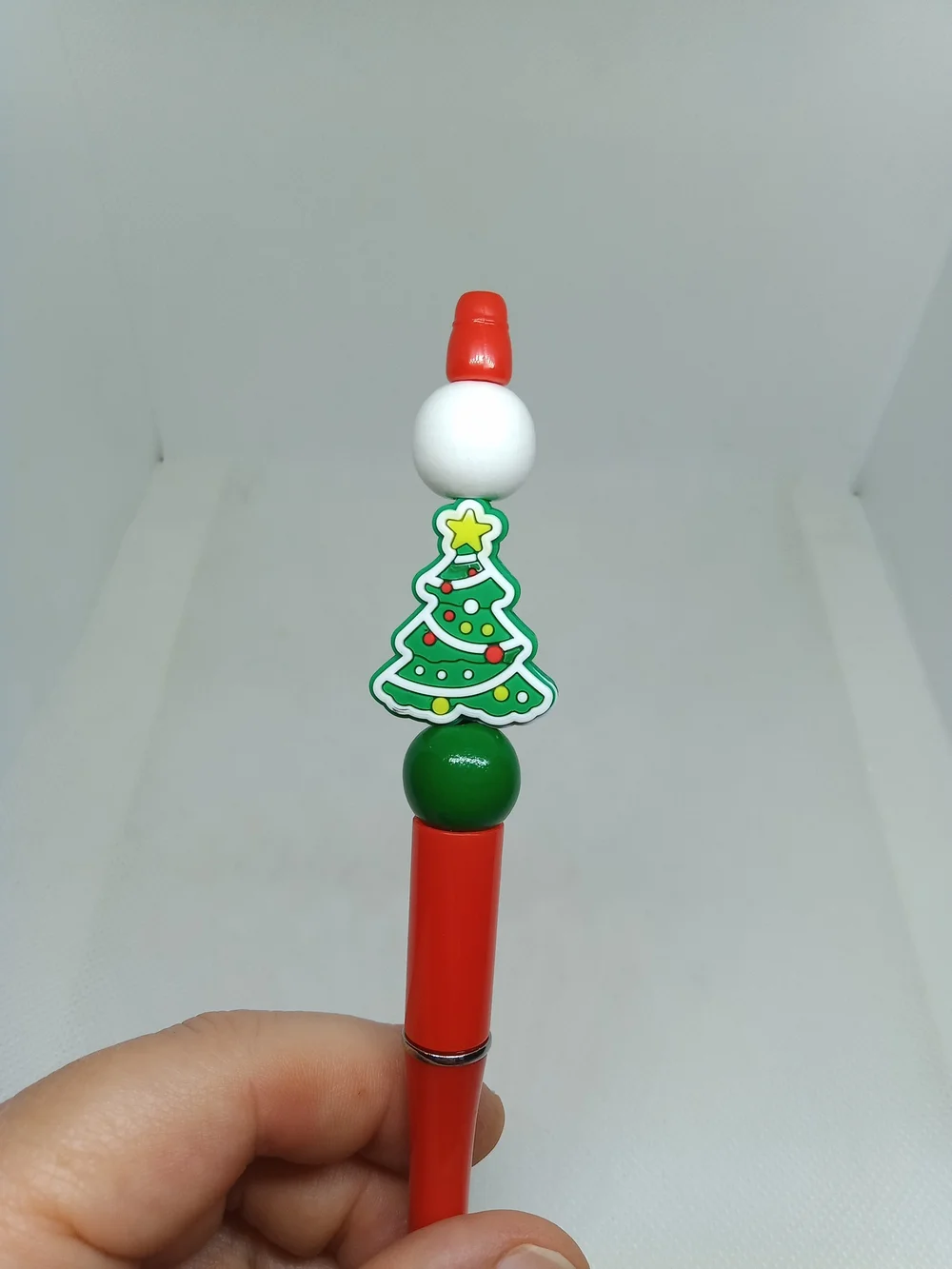 Christmas Tree & Santa Stylus Pen and Keychain/Purse Charm Set New Handmade